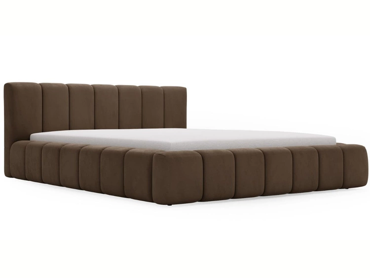 Polsterbett mit Bettkasten und Lattenrost 160x200 Split Braun