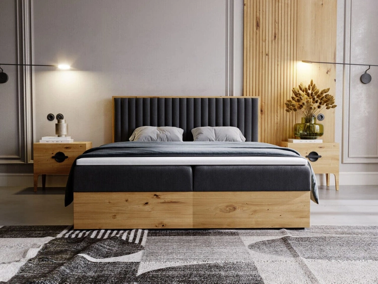 Boxspringbett mit Bettkasten 160x200 Forest Anthrazit