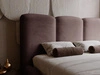 Polsterbett mit Bettkasten und Lattenrost 200x200 Bubble Braun