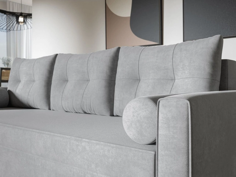 Schlafsofa mit Bettfunktion und Bettkasten Pori Grau