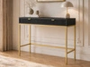 Schminktisch mit Schubladen Amber Schwarz, Gold Frame