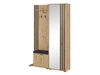 Garderobe mit Spiegel und Kleiderhaken Graphit, Artisan Eiche