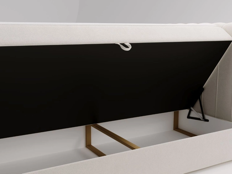 Boxspringbett mit Bettkasten 180x200 Osteno Creme