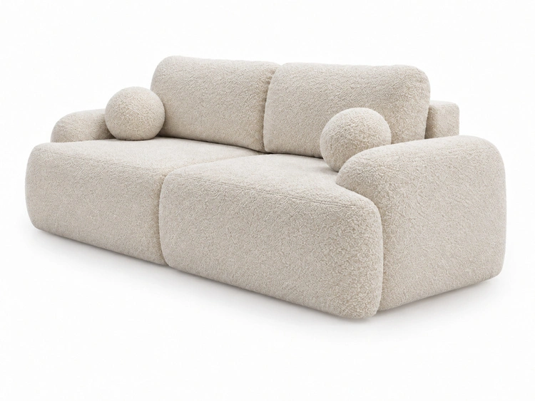 Sofa mit Schlaffunktion und Bettkasten Aurio Weiß