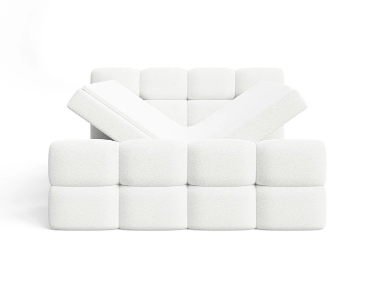 Boxspringbett mit Bettkasten 120x200 Rivon Creme