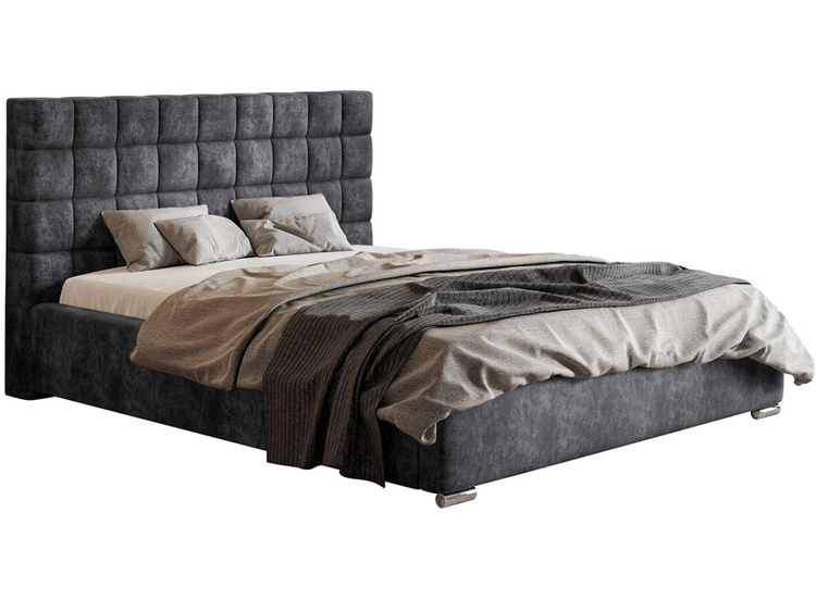 Polsterbett mit Bettkasten und Lattenrost 160x200 Terra Dunkelgrau
