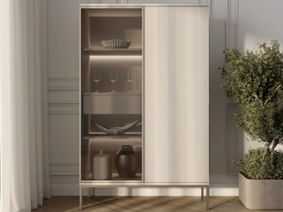 Vitrinenschrank mit Led Deo 166 cm Kaschmir