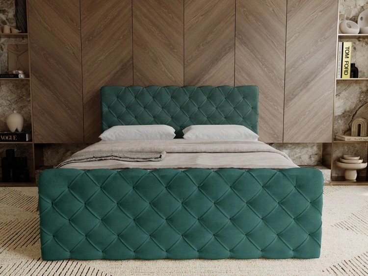 Boxspringbett mit Bettkasten 180x200 Lunaris Grün