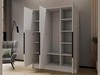 Kleiderschrank 150 cm Perugia Weiß mit schwarzen Griffen