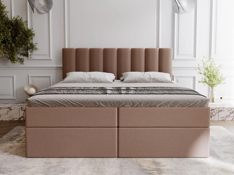 Boxspringbett mit Bettkasten 140x200 Mocca Braun