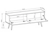 TV-Lowboard mit Türen 135 cm Diolo Schwarzer Marmor mit glatter Front auf goldenen Beinen