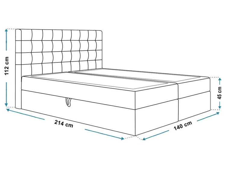 Boxspringbett mit Bettkasten 140x200 Denza Grün