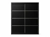 Schiebetürenschrank mit Sprossen 150 cm mit LED-Beleuchtung Ponti Schwarz
