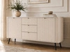 Kommode mit Türen und Schubladen Viva Beige auf Schwarzen Beinen