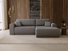 Ecksofa mit Schlaffunktion und Bettkasten Belvio rechts Dunkelgrau