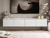 TV-Schrank zum Hängen im Glamour-Stil mit LED-Beleuchtung Celle Weiß Hochglanz