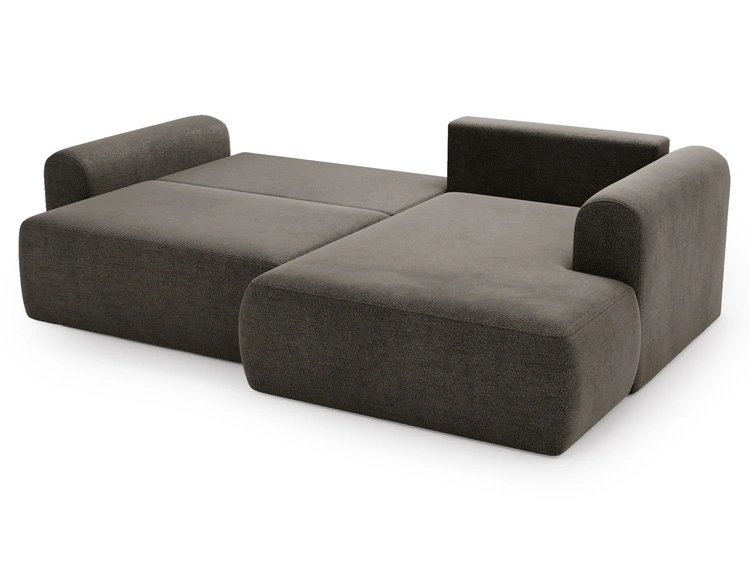 Ecksofa L-Form mit Schlaffunktion und Bettkasten Savana Bis Grau