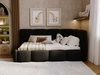 Gepolstertes Jugend-Einzelbett mit Bettkasten und Holzrost 90x200 Modo One Links Schwarz