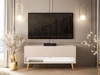 TV-Schrank 90 cm mit LED-Beleuchtung und goldenen Beinen Aurelie Kaschmir matt