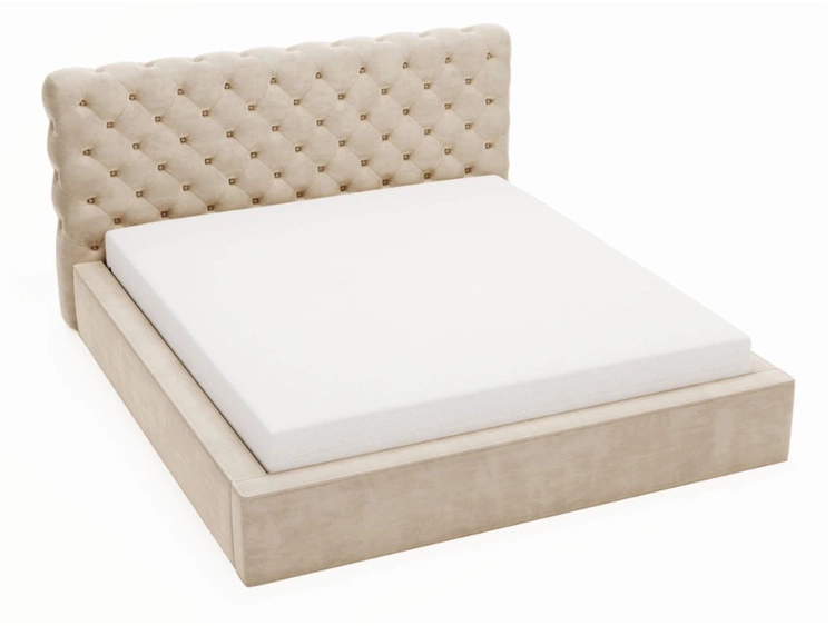 Polsterbett mit Bettkasten und Lattenrost 140x200 Apollo Beige