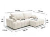 Ecksofa L-Form Links mit Schlaffunktion und Bettkasten Caleo Creme