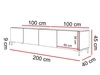 TV-Lowboard mit Türen auf Schwarzen Beinen 200 cm Nodoo Beton