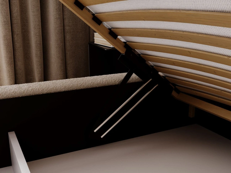 Polsterbett mit Bettkasten und Lattenrost 200x200 Palermo Beige