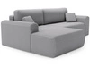 Ecksofa mit Schlaffunktion und Bettkasten Belvio links Hellgrau