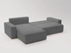 Ecksofa L-Form Links mit Schlaffunktion und Bettkasten Tazones Dunkelgrau