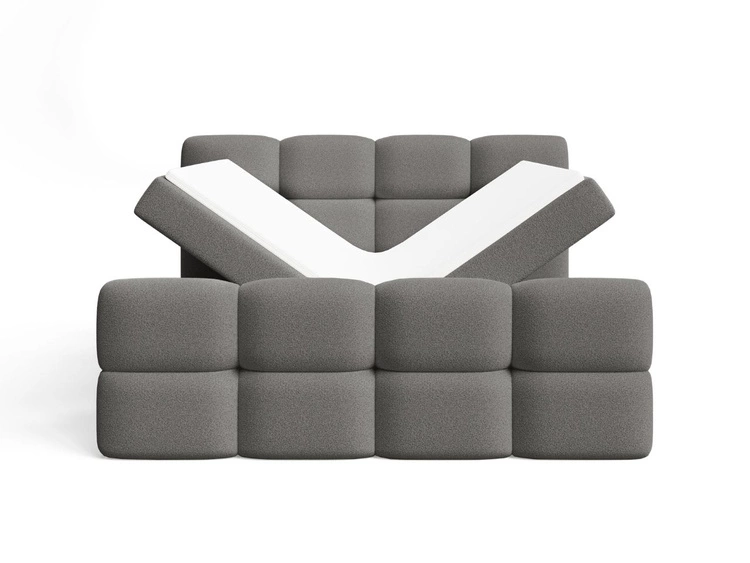Boxspringbett mit Bettkasten 120x200 Rivon Grau