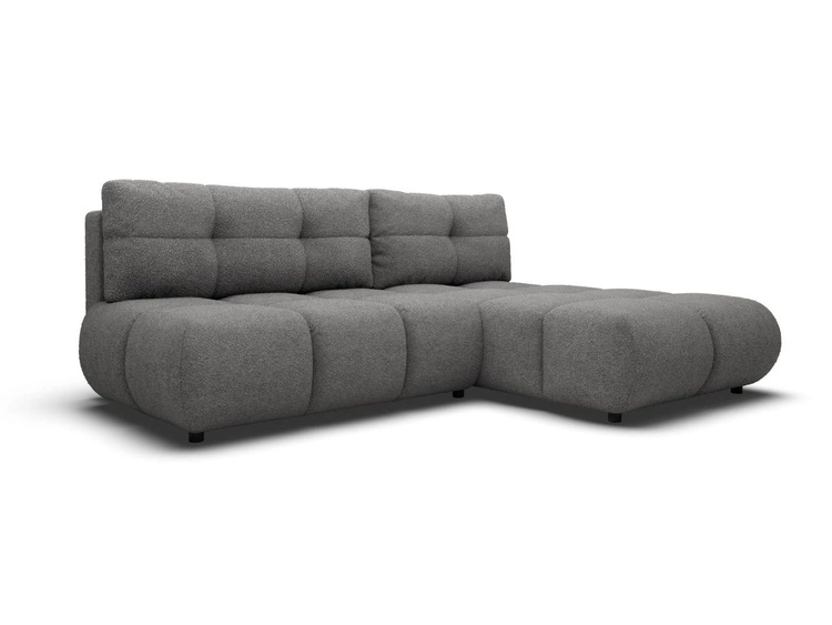 Ecksofa mit Schlaffunktion und Bettkasten Rechts Milet Grau