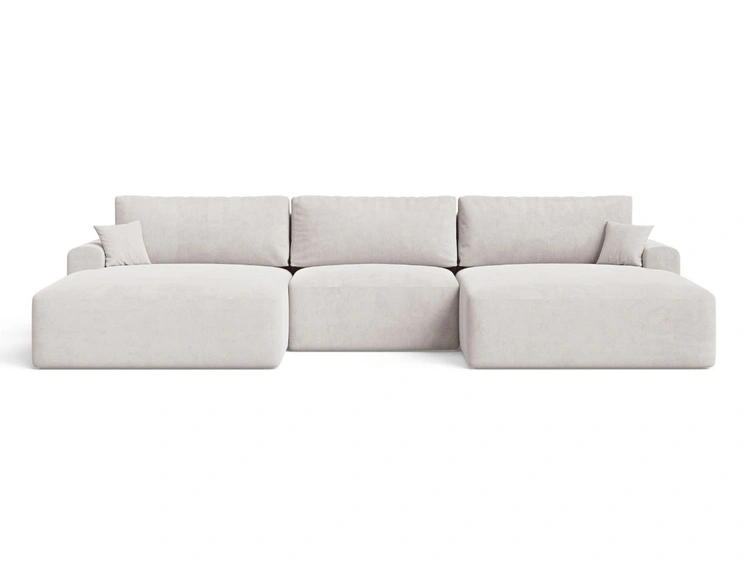 Wohnlandschaft mit Schlaffunktion und Bettkasten Serene Grau