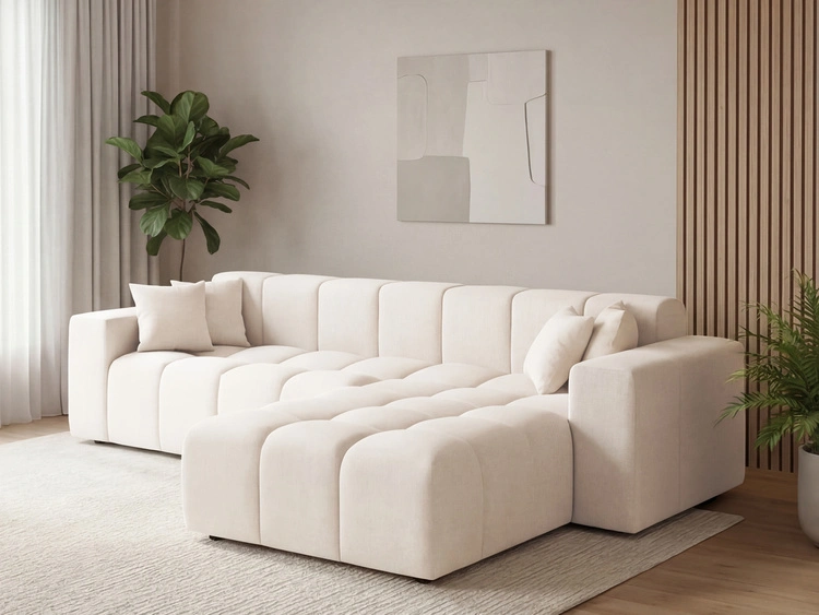 Ecksofa L-Form Rechts Moderne Ecksofa Loopo Creme
