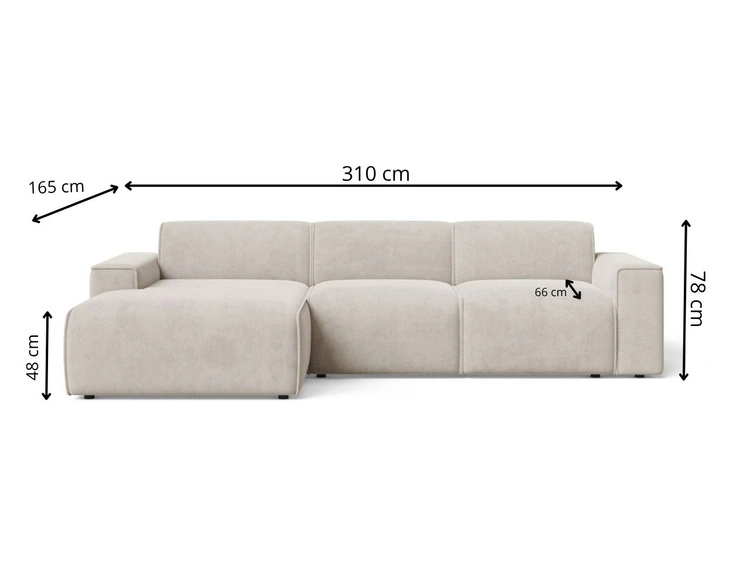 Ecksofa L-Form Links Lavia Beige