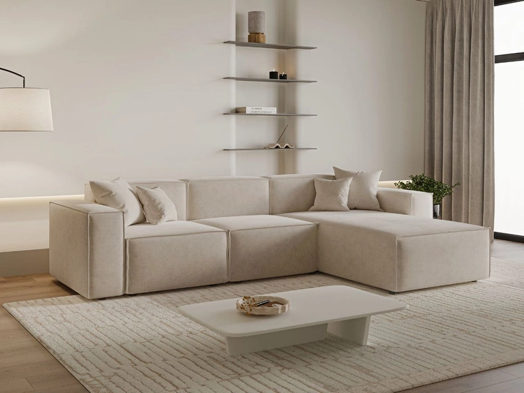 Ecksofa L-Form Rechts Arizona Beige