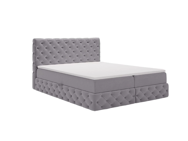 Boxspringbett mit Bettkasten 180x200 Canolo Grau