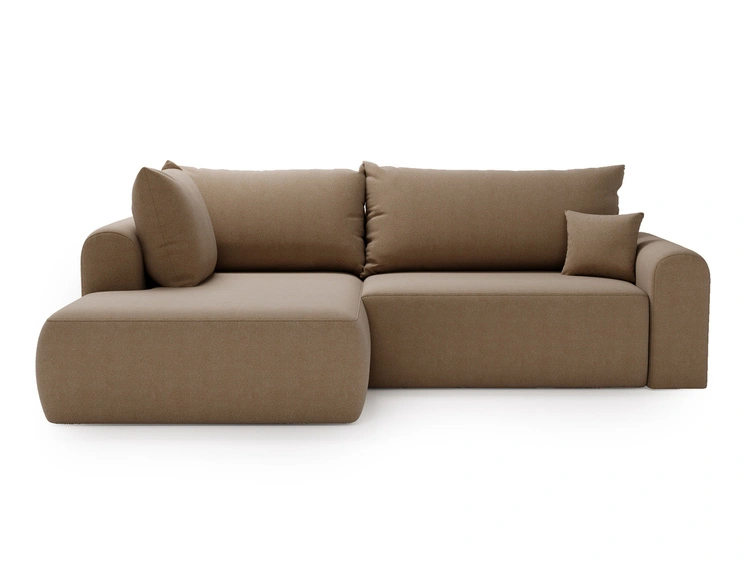 Ecksofa L-Form mit Schlaffunktion und Bettkasten Savana Bis Braun