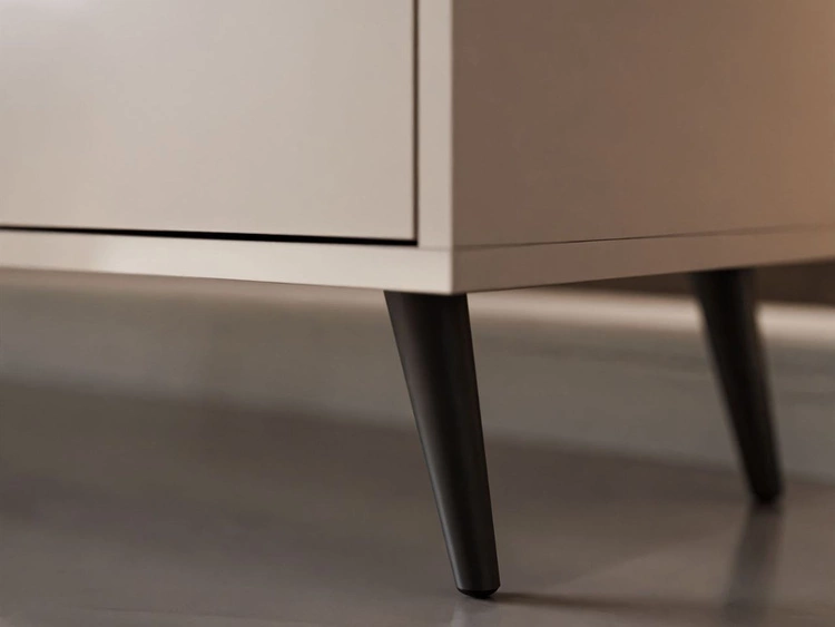 TV-Lowboard mit Türen schwarze Beine Vivance Kaschmir Hochglanz