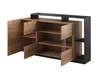  Stilvoll Wohnzimmer-Set Alvano Eiche craft, Schwarz