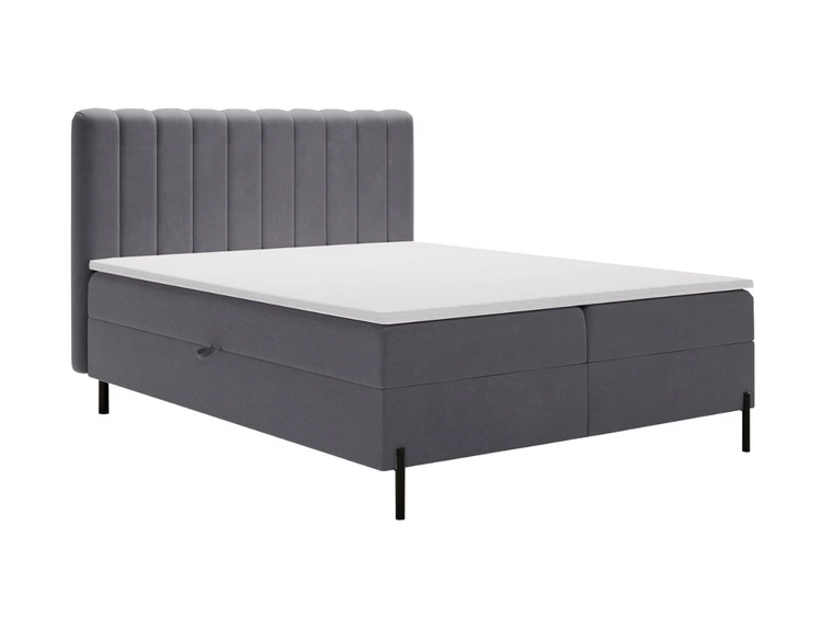 Boxspringbett mit Bettkasten 160x200 Primavera Dunkelgrau