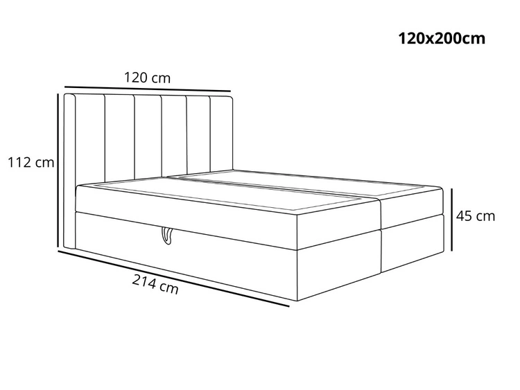 Boxspringbett mit Bettkasten 120x200 Cascada Beige