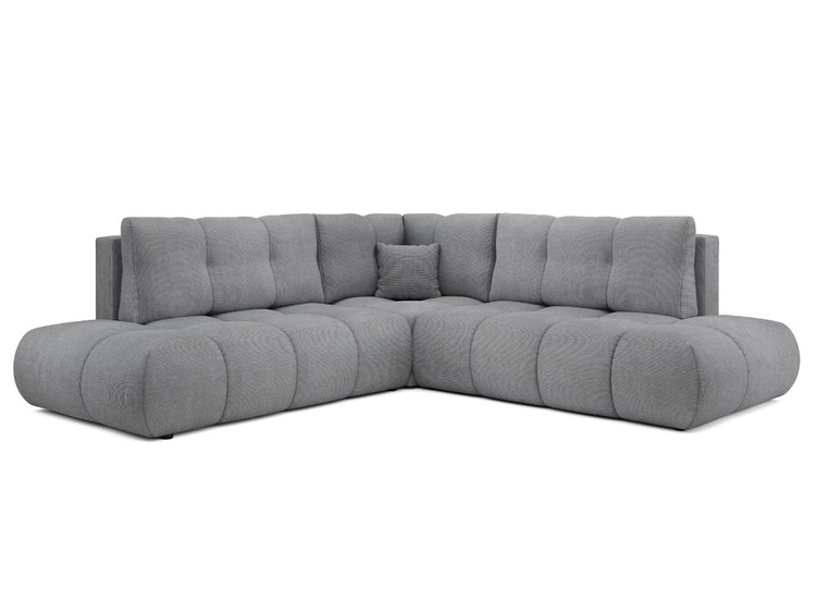 Ecksofa mit Schlaffunktion und Bettkasten Links Kair Grau