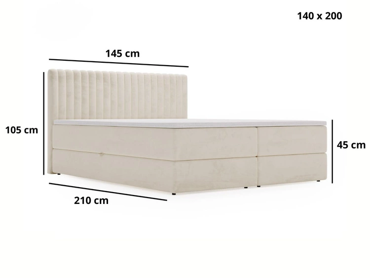 Boxspringbett mit Bettkasten 140x200 Marbella Braun