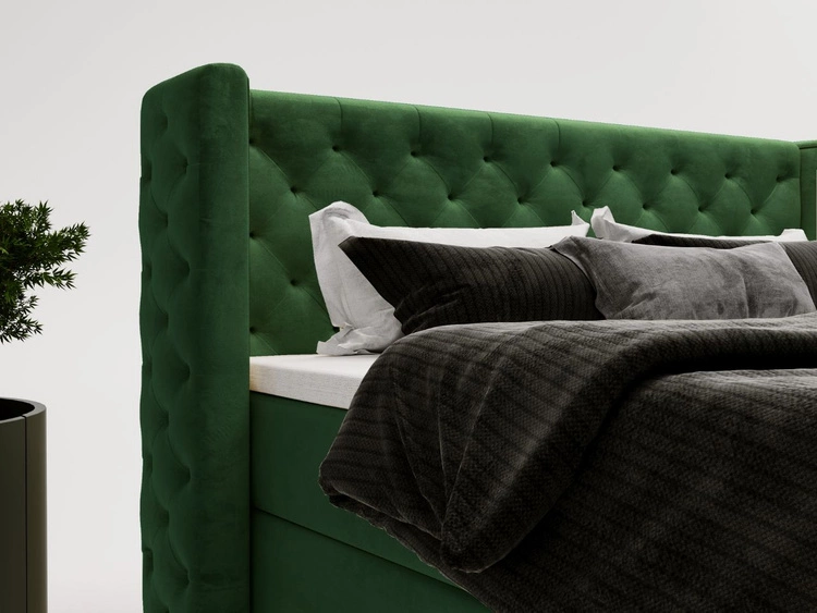 Boxspringbett mit Bettkasten 180x200 Lion Dunkel grün