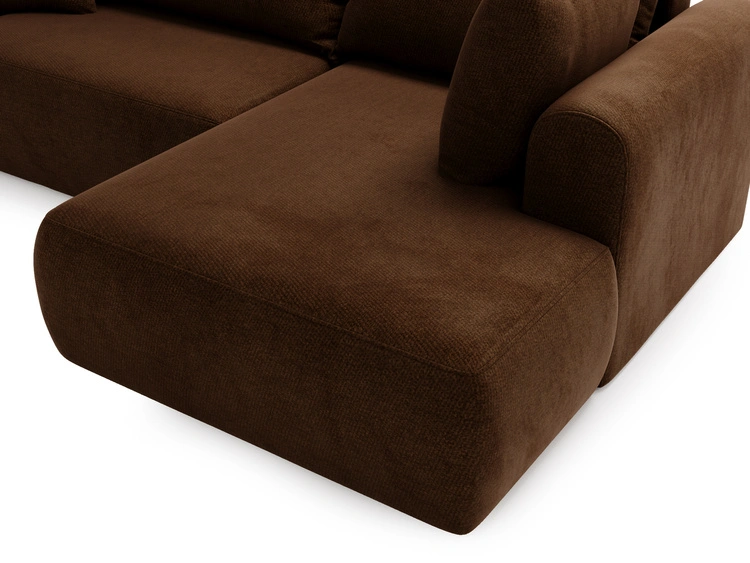 Ecksofa L-Form mit Schlaffunktion und Bettkasten Savana Bis Braun