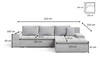 Ecksofa L-Form mit Schlaffunktion und Bettkasten Sonia Schwarz