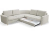 Ecksofa L-Form Links mit Schlaffunktion und Bettkasten Limon Hellgrau