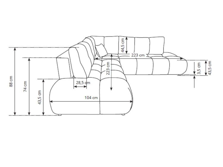 Ecksofa mit Schlaffunktion und Bettkasten Links Kair Graphit
