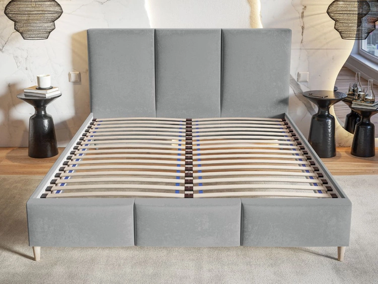 Polsterbett mit Lattenrost 140x200 Trio Grau