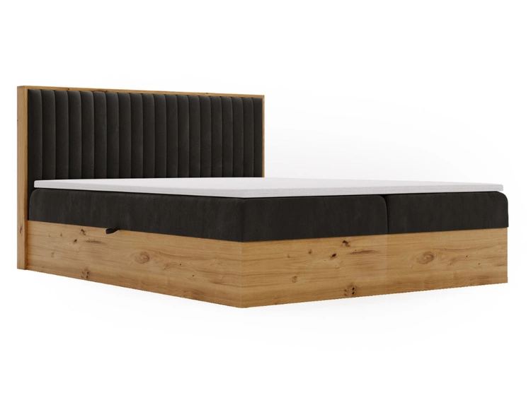 Boxspringbett mit Bettkasten 140x200 Forest Anthrazit